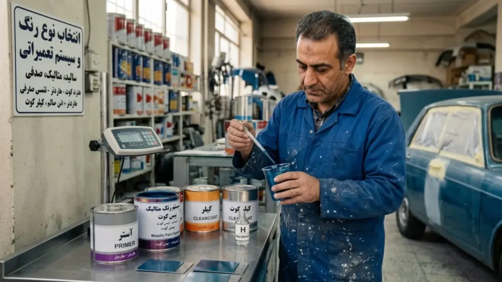 انتخاب نوع رنگ خودرو