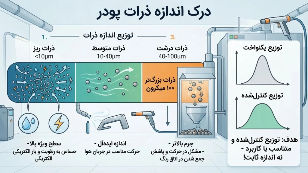 درک اندازه ذرات پودر