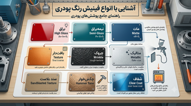 آشنایی با انواع فینیش رنگ پودری