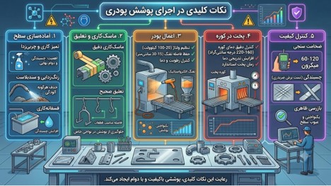 نکات کلیدی در اجرای پوشش پودری