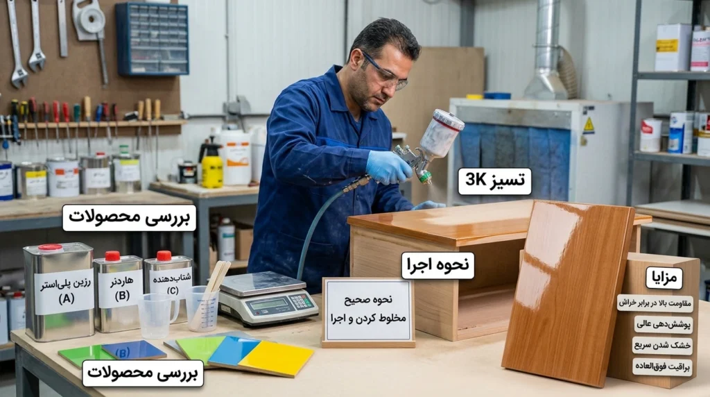 رنگ‌های پلی‌استر سه جزئی؛ بررسی محصولات، مزایا و نحوه اجرا